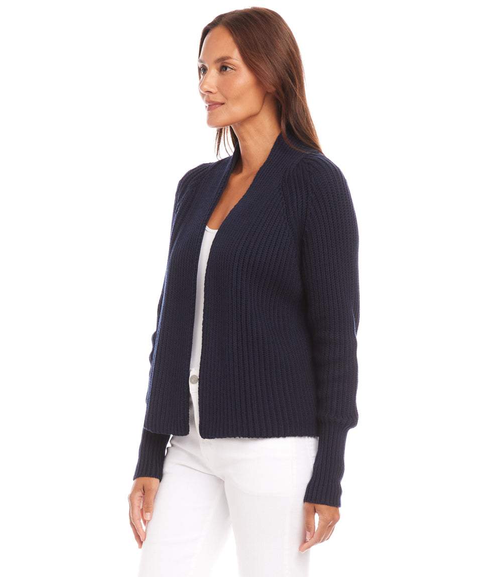 Cropped Open Front Cardigan Sweater