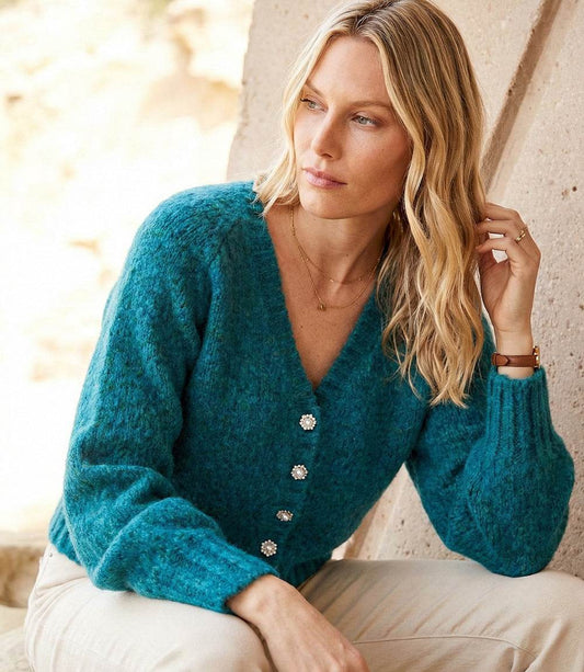 Pearl Button Cardigan Sweater
