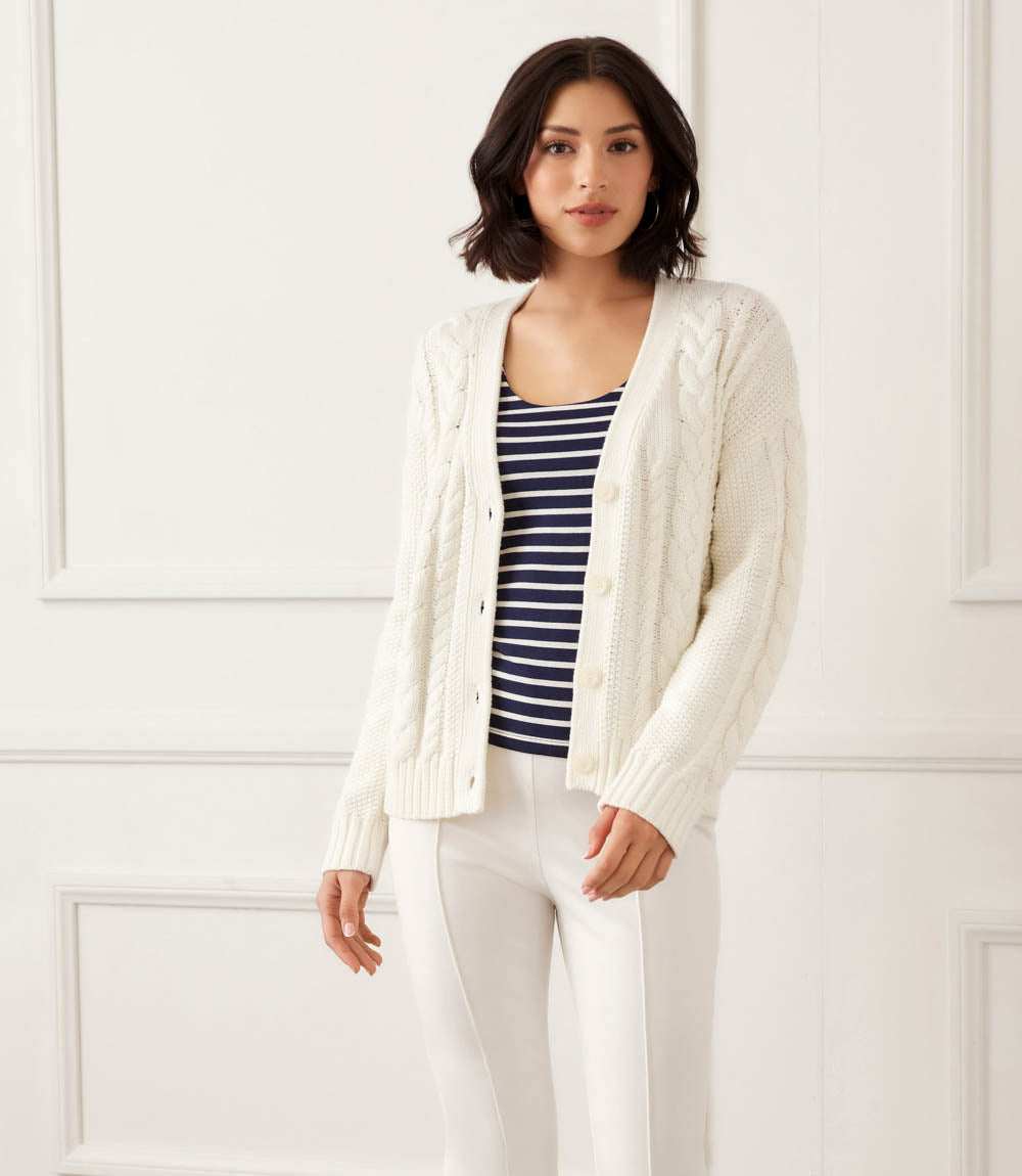 Cable Knit Cardigan Sweater