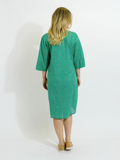 Heron Dress in Mauve and Green Eyes