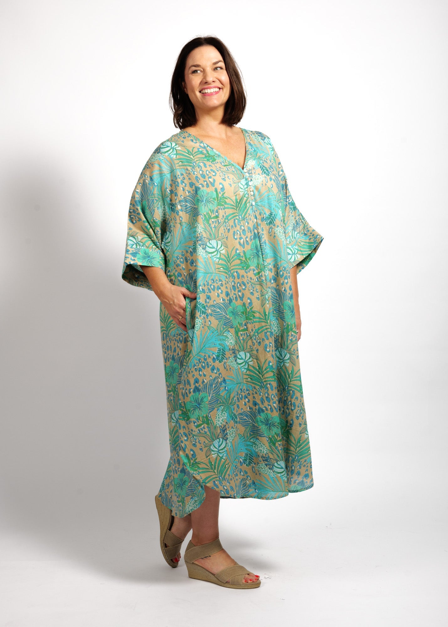 Stella Dress in Sandy Ferns