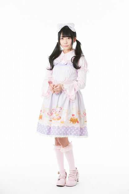 天使ちゃんのお茶会柄ジャンパースカート