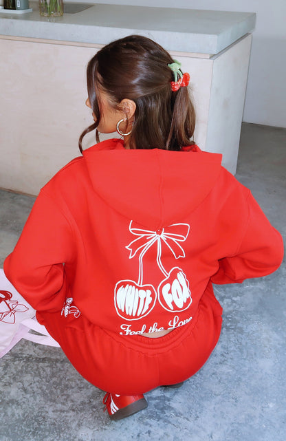 Love Of My Life Oversized Hoodie Red