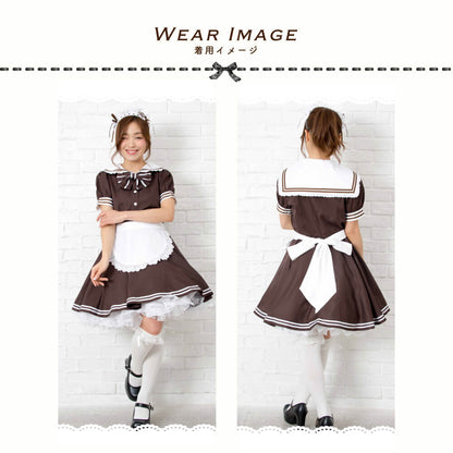 メイド風4点セットセーラーワンピース