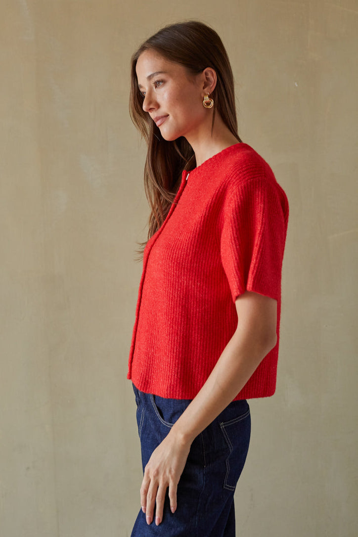 Gabriette Ribbed Knit Cardigan